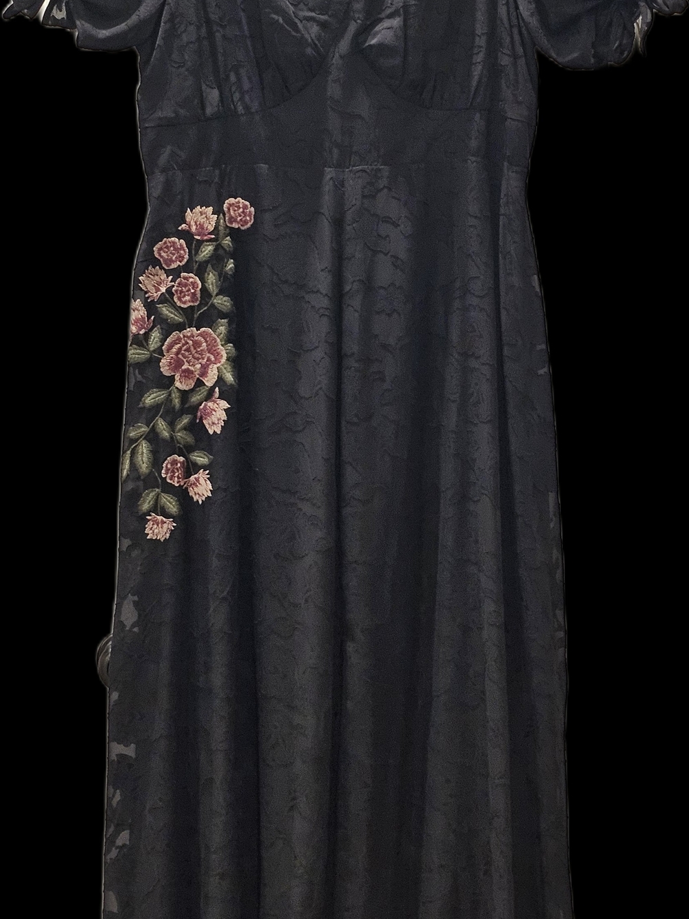 torrid Runway Collection Black Lace Maxi Dress with Red Rose Embroidery Size 14 - Picture 2 of 16